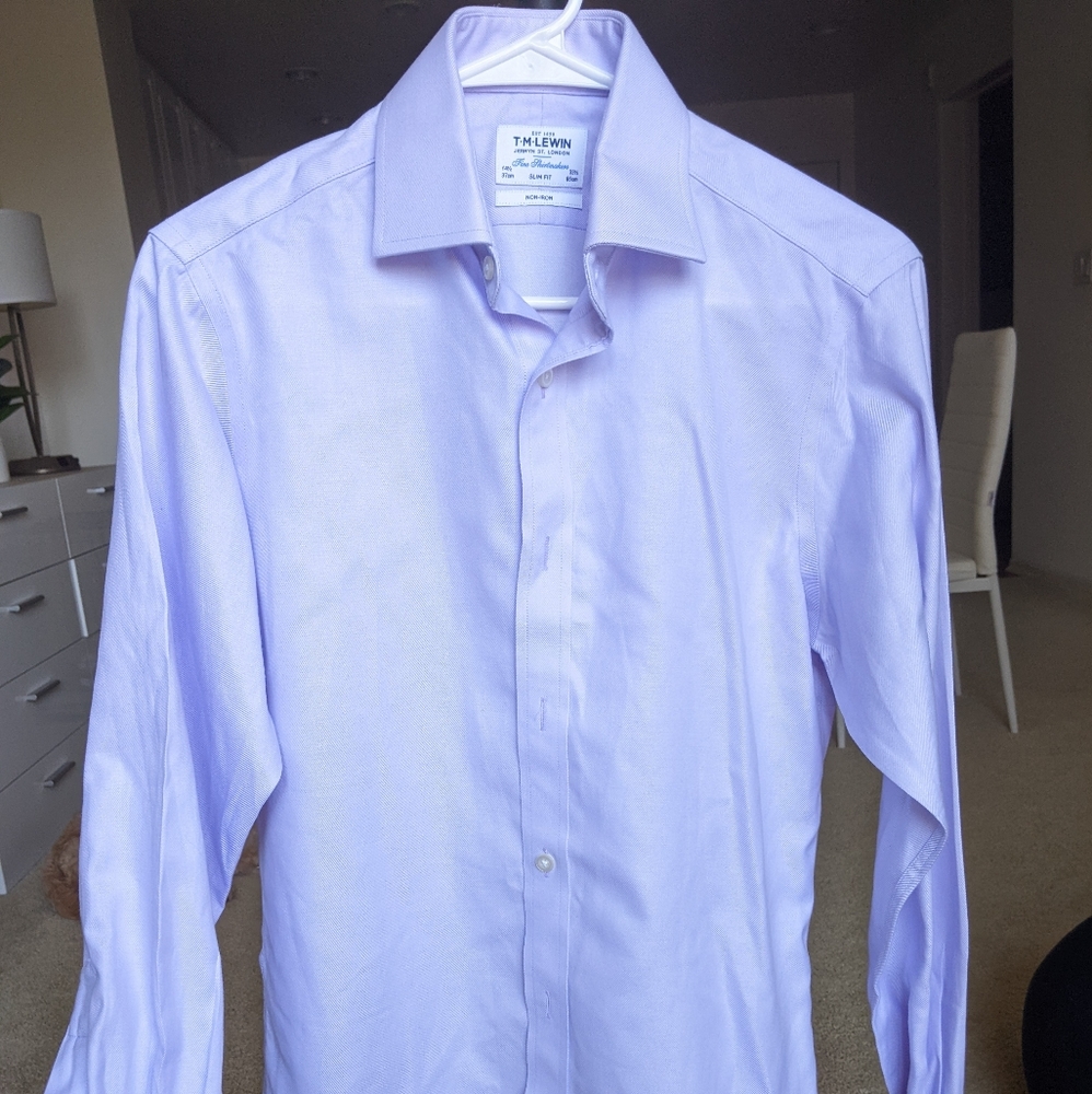 TM Lewin dress shirt light purple